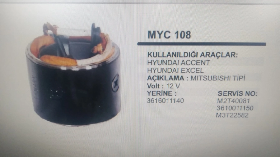 Mars Yastıgı Govdelı 12V Mitsubishi Tipi Hyundai Accent Exel (3616011140 M2T40081) | OEM PRS-MYC108