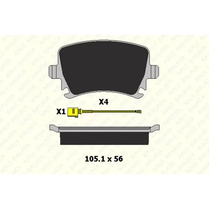 Arka Fren Balatasi A3 Tum Modeller 05 / 03> A4 Passat 1,6FSI / 1,9TDI / 2,0TDI 95>16 | KALE B 23914 172 24 ANS | OEM 1K0698451D 1K0698451K 3C0698451B 8E0698451F