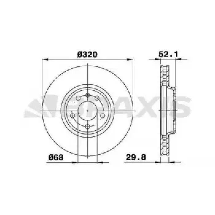 On Fren Aynasi Havali Sag Sol Audi A4 A5 Q5 (320X30MM) 08>> | BRAXIS AD0309 | OEM 8K0615301A