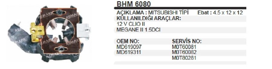 Marş Kömür Yuvası - JASX44, 28 Clio 2-Megane 2 1,5 DCI, Mazda, Ford Transit Yeni Model, Ford Mondeo | OEM BHM6080