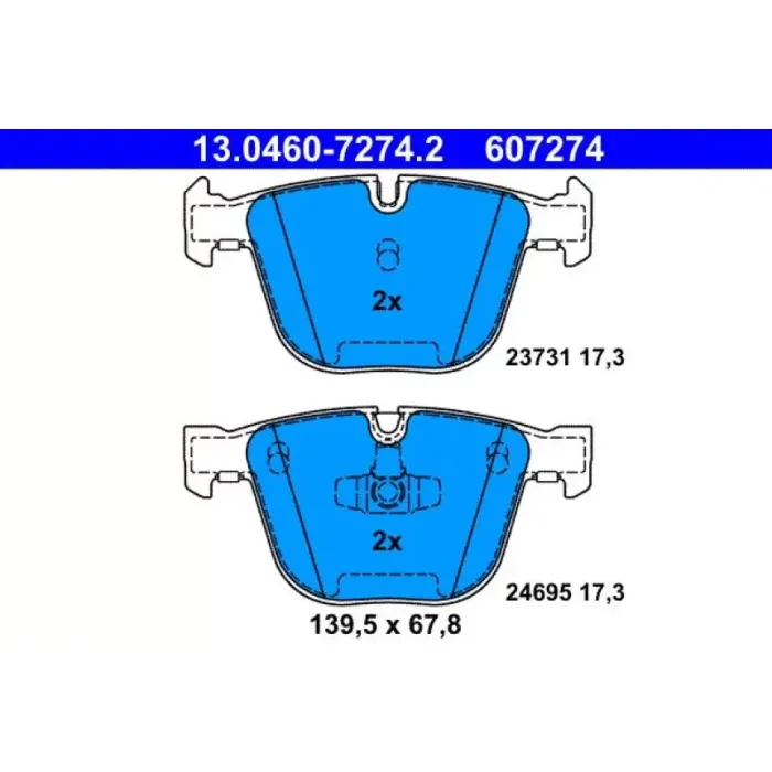 Fren Balatasi Arka Bmw F07 F01 F02 F03 F04 | ATE 13 0460-7274 2 | OEM 34216775342 34216775342 34216790966 34216790966