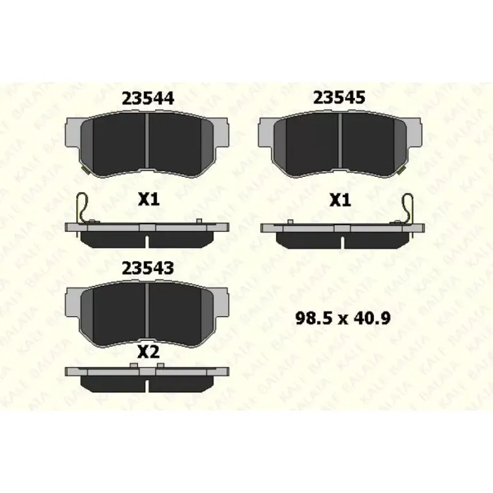 Arka Fren Balatasi Disk Elantra 06-10 / Getz 02-11 / Matrix / Santafe 01-06 / Sonata 98-05 / Sonata 05-07 / Tucson 04-08 / Sportage 04-10 / Carens 06-> / Magentis 04-10 | KALE B 23543 150 04 ANS | OEM 583023KA40
