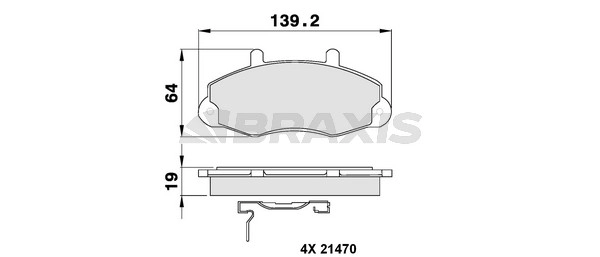 On Fren Balatasi Transit T12 91>00 | BRAXIS AB0098 | OEM 93VX 2K021 AB 1301589