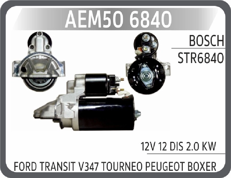 Mars Motoru Ford Transit V347 Tourneo Peugeot Boxer 12V 12 Dış 2.0 kW STR6840 | OEM AEM506840