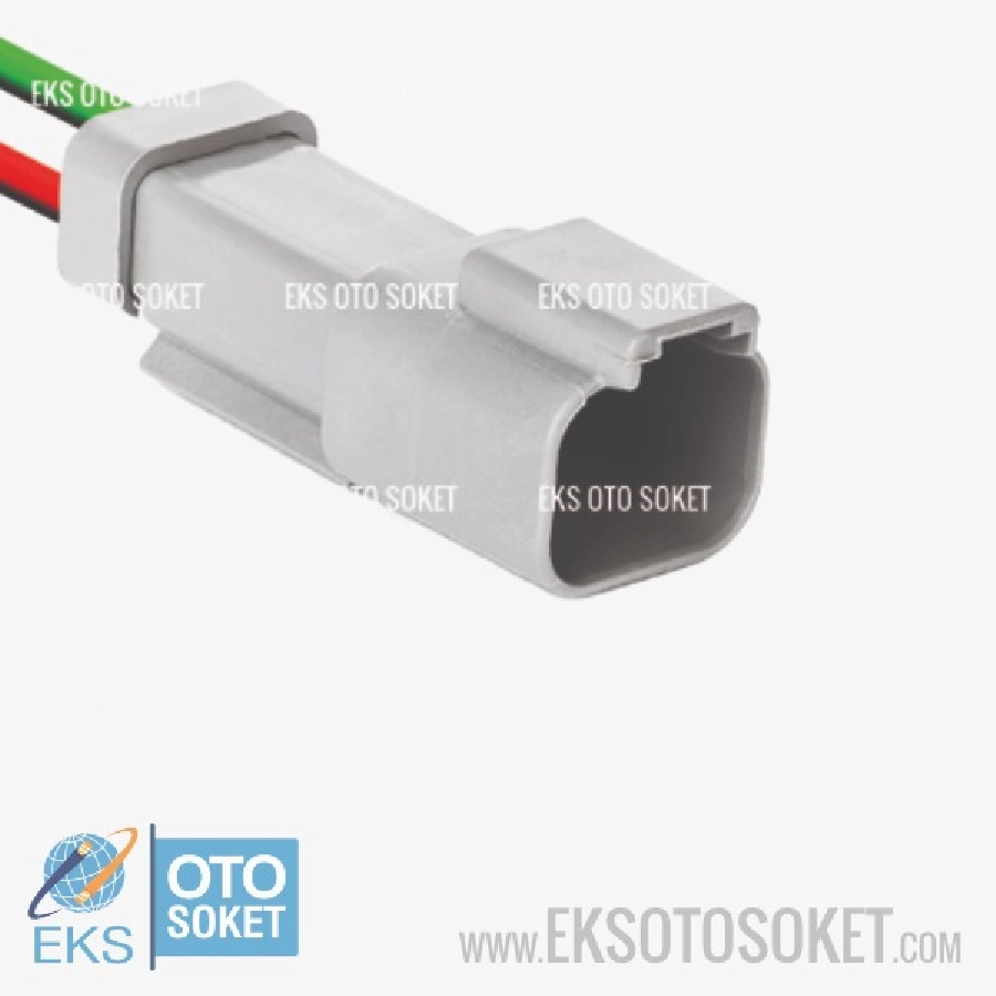 Soket Deutsch 2 Li İş Makinası Erkek - Kablolu | OEM 2K049EK