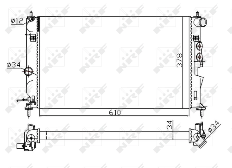 Motor Su Radyator X20DTL Vectra B Klimali M / T (Mekanik) | NRF 50563A | OEM 1300185 52479099 52479098