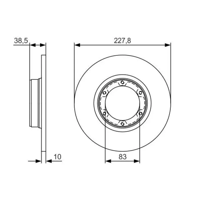 On Fren Aynasi (Diski) R12 Toros | BOSCH 0986479R65 | OEM 7700502515 7700502515 7701466540 7701466540