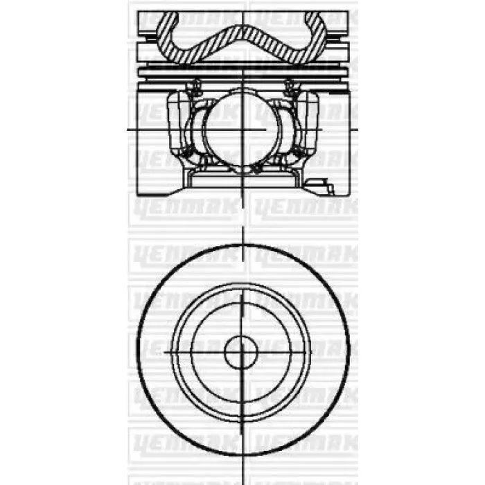 Piston+Segman 75,00MM Std P308 P3008 Partner Tepe P207 P508 P5008 Expert III Jumpy III Scudo III C3 III DS3 DS5 C5 III C4 Picasso DV6C P301 C Elysse P308 DV6DTED (1,6HDI 8V) Ford: Focus 1,6TDCI 11> EURO5 | YENMAK 31-04496-000 | OEM AV6Q 6K108 AA