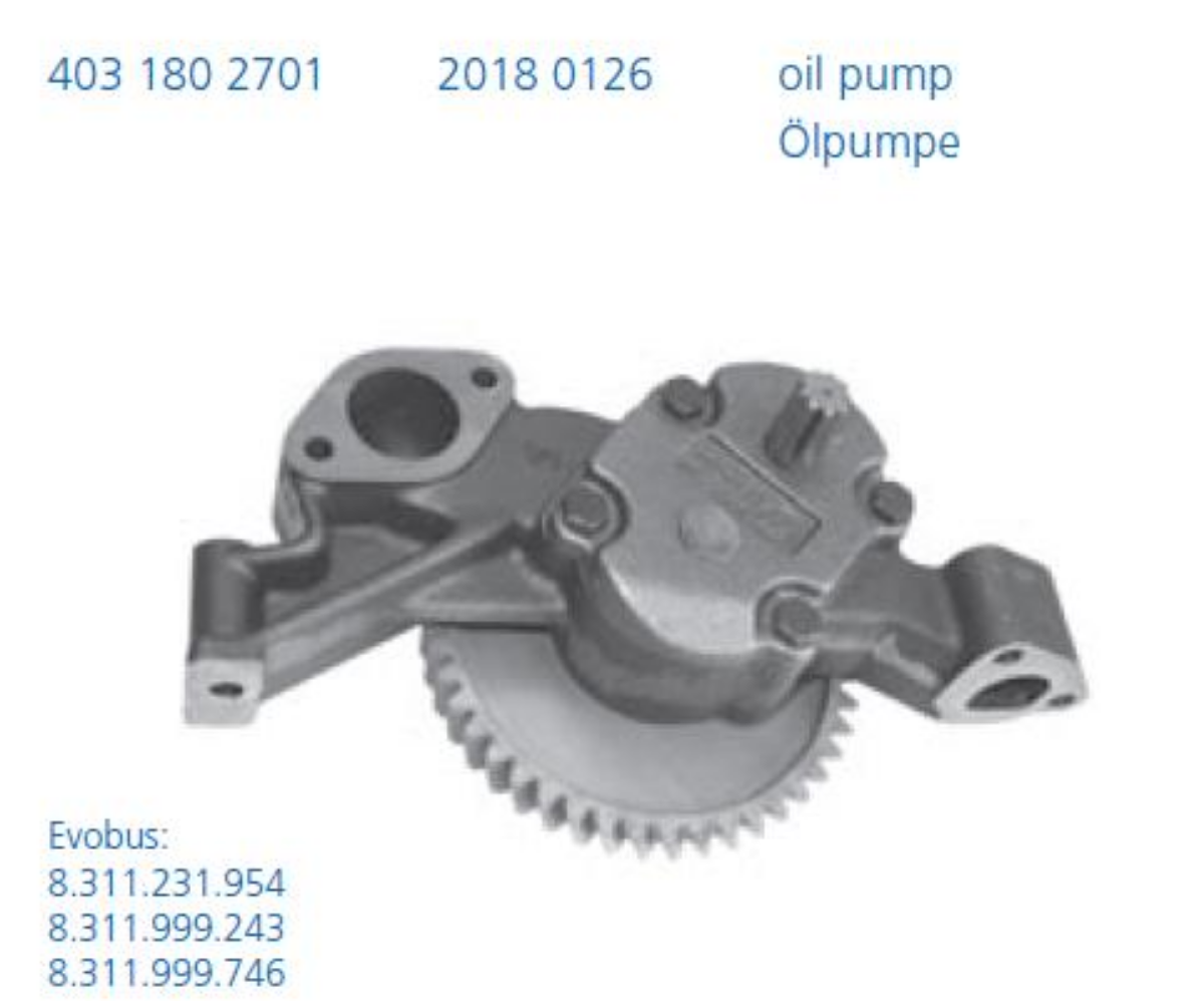 Yağ Pompası 345, MAN D2866, D2566 ( Dişlili ) | OEM 403 180 2701