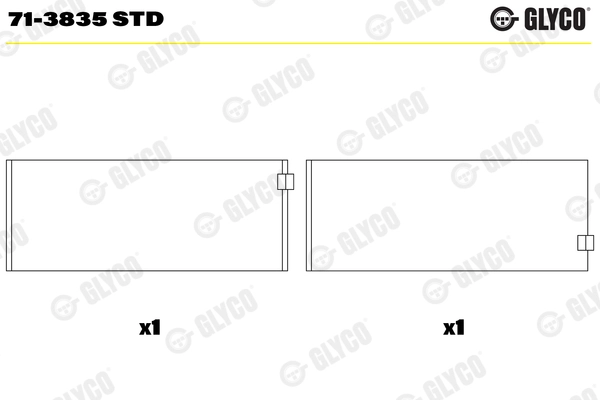 Kol Yatak Std M-Benz Actros 501 Euro 2-3 Tek Adet | GLYCO 71-3835STD | OEM A5410300860 A5410301460 A5410300160