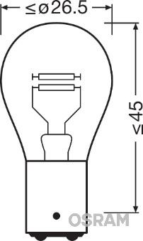 12V 21 / 5W 1016 Ampul Sasi | OSRAM 7528 | OEM 1016215VV