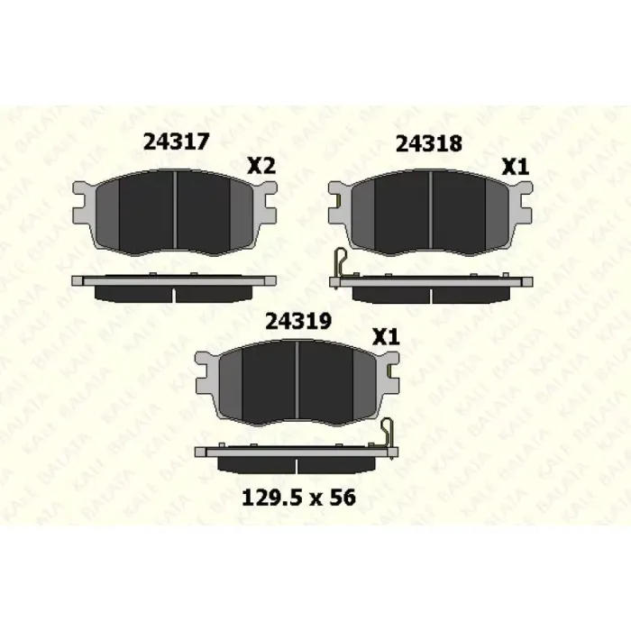 On Fren Balatasi Hyundai Accent Era 2006-2012 Kia Rio 2006-2012 I20 2008-> | KALE B 24317 177 05 ANS | OEM 581011GE00