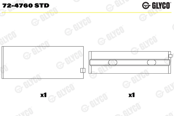 Ana Yatak Std M-Benz Atego-Atego 2-Axor 2 OM904 / OM906 926 Euro 2-3-4-5 Tek Adet | GLYCO 72-4760STD | OEM 9260300060 9060304860 9060383011 9060385510 713850STD 9040300740 9260300740