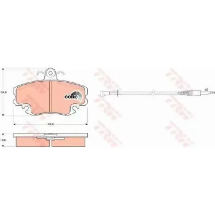On Fren Balatasi Dacia Logan 06>12 Renault R9-11-19-21 Symbol II 08> Clio I 98>03 Megane I 96>03 1.2 1.4 1.5DCI 1.6 1.9D | TRW GDB400 | OEM 7701202848 7701202848 7701202894 7701202895 7701202894 7701202895