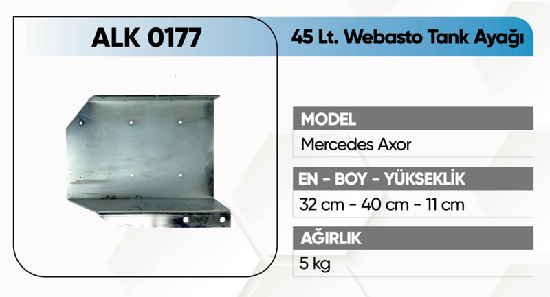 Alkotek Axor Webasto Tank Ayağı 45 Lt.