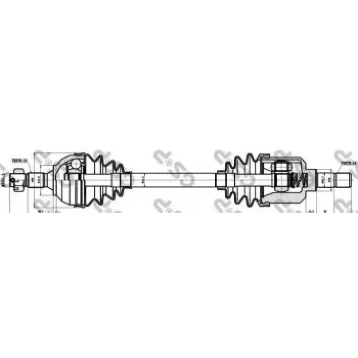 Aks Sol Komple P405 Sri XU9J2 (1,9 8V) XU10J4 (2,0 16V) P306 XU10J2 (Dis Freze: 25 Ic Freze: 24 Boy: 600MM) Abssiz | GSP 245008 | OEM 3272F6 3272F8