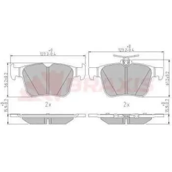 Arka Fren Balatasi Golf 7 A3 1,2 / 1,4TFSI 1,6 / 2,0TDI 12> | BRAXIS AA0605 | OEM 5Q0698451C 8V0698451B 5Q0698451N