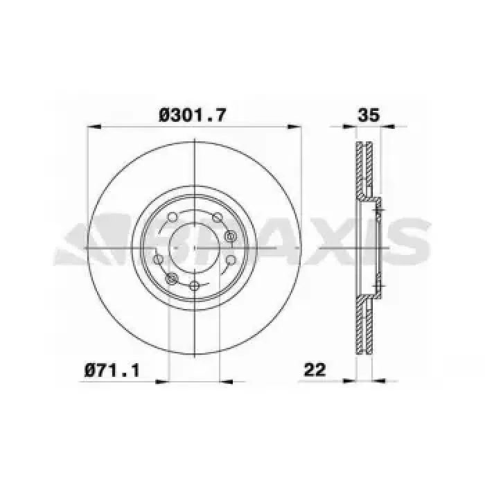 Arka Fren Disk Aynasi Hava Sogutmali C6 2.2 HDI / 2.7 HDI / 3.0 V6 / 3.0 HDI 05> | BRAXIS AE0680 | OEM 9687990780
