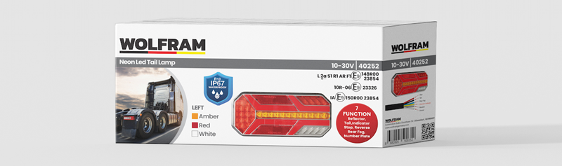 Wolfram Tır ve Dorse Stop Neon LED 7 Fonsiyonlu Sol 10, 30 Volt