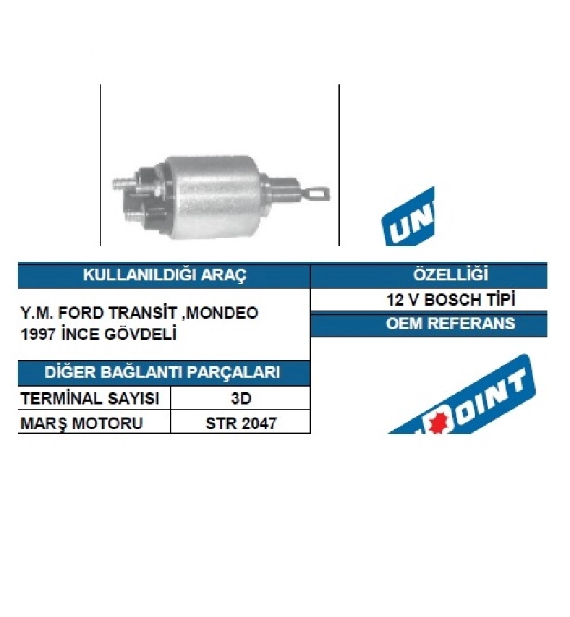 Marş Otomatiği 12V Ford Transit, MONDEO1997 - Esc 1.6-1.8-2.0 | OEM SSL1007