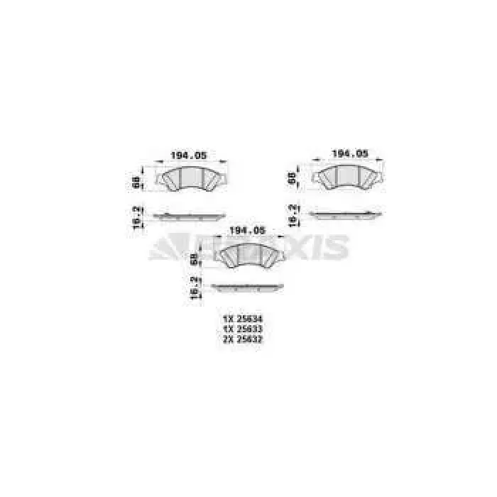 On Fren Balatasi Ranger Pick Up 2,2TDCI / 3,2TDCI 4×4 12 /> | BRAXIS AB0442 | OEM AB31 2L361 AB 1723538