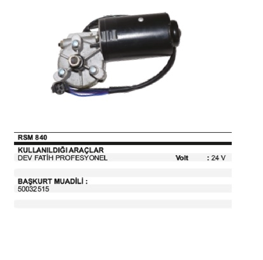 Silgi Motoru 24V Dev Fatıh, Prof | OEM RSM840