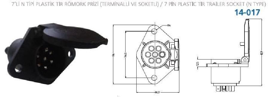 Römork Fişi 7'Lİ Plastik N Tipi Dişi | OEM 14-017