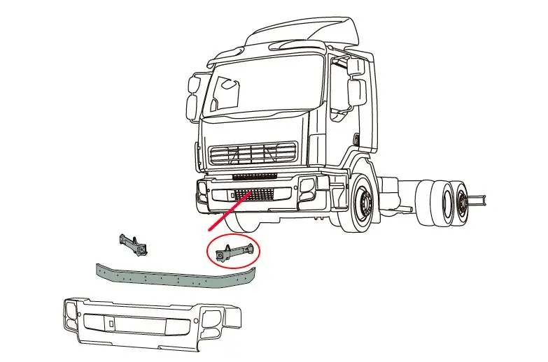 Tampon Bağlantı Boynuzu Volvo Fe Sol | OEM 20819616