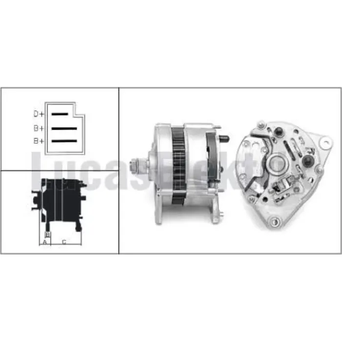 Alternator A127 12V 55A Jcb 2CX,3CX,406,410,412 | LUCAS LEA0033 | OEM 1005370 1406045 5019922