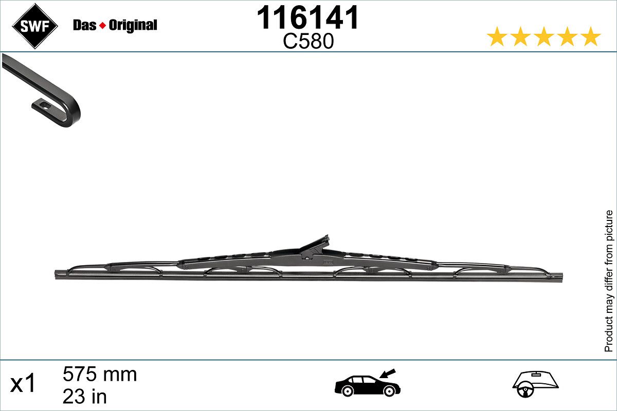 Silecek Supurgesi 575MM (Ad) Fiat Brava, Bravo, Idea, Marea, Panda, Punto (St) / (Swf) | VALEO 116141