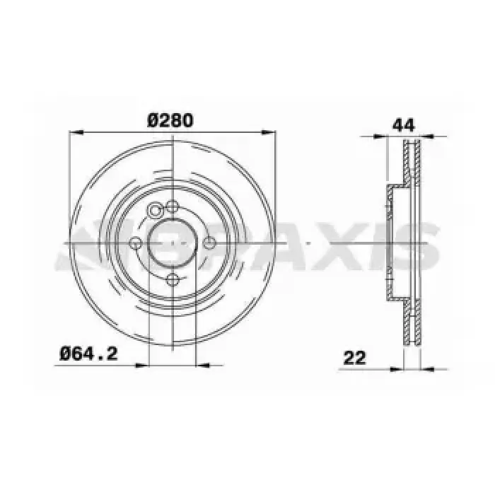 Fren Diski On Havali Mini R55 R56 R57 R58 R59 | BRAXIS AE0111 | OEM 34116858651