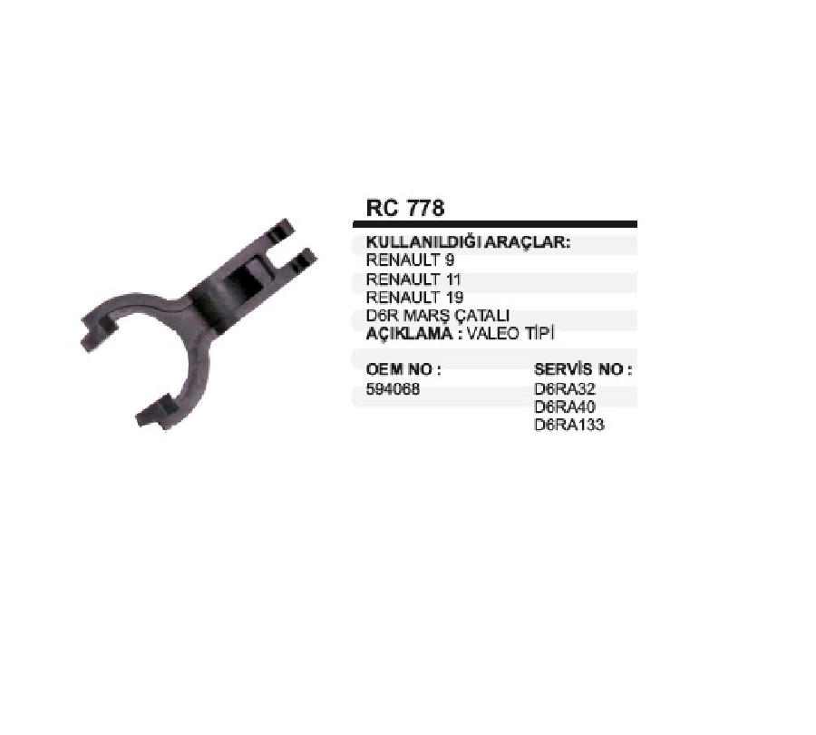 Marş Çatalı Valeo Tip D6ER - Renault 9-11-12 | OEM RC778