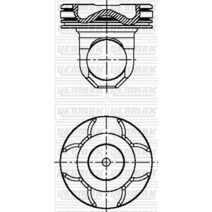 Piston+Segman 125,00MM Std Komple Bmc Pro 1142 Euro 3 / Qsmii Cm 876 / Çift Parcali Celik Piston | YENMAK 31-04354-000 | OEM 4025161 4024938 87-75009