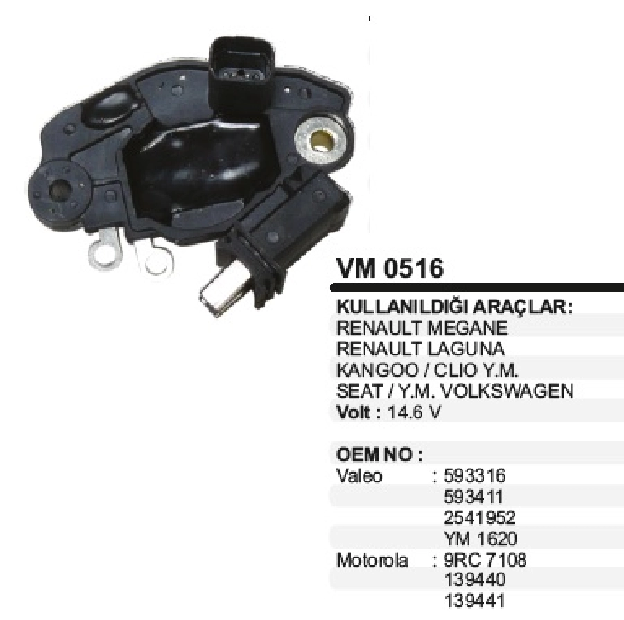 Konjektör Ektör 12V Renault Kangoo, Clio, Laguna, Megane VW Passat Klimalı İnce Fişli Valeo | OEM VM0516