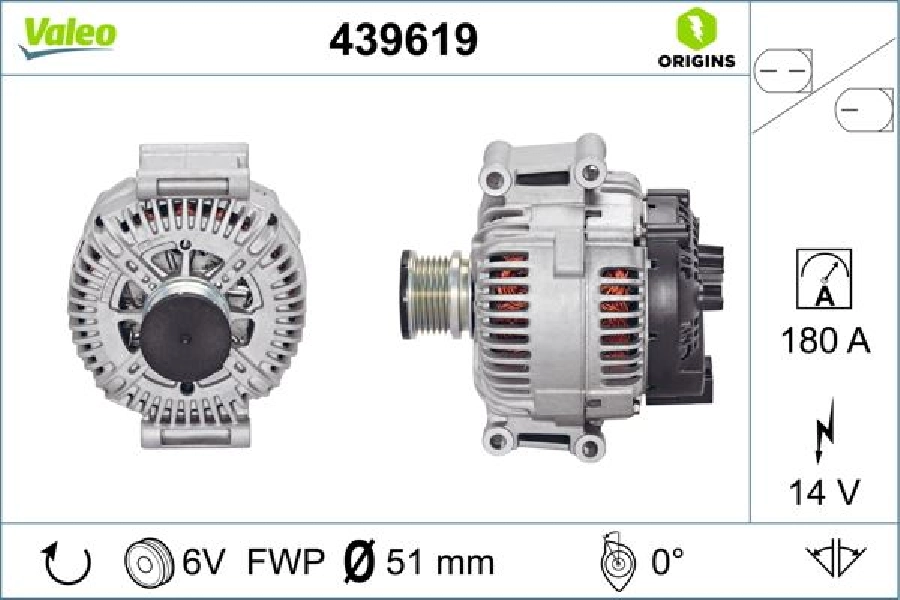 Alternatör (14V 180A) Vito W639 2003 ve sonrası Viano W639 2003 ve sonrası Sprinter 2006-2016 | OEM 439619
