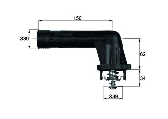 Termostat 95°C BMW E36 M43 | MAHLE TI2095 | OEM 11531739755 11531247125
