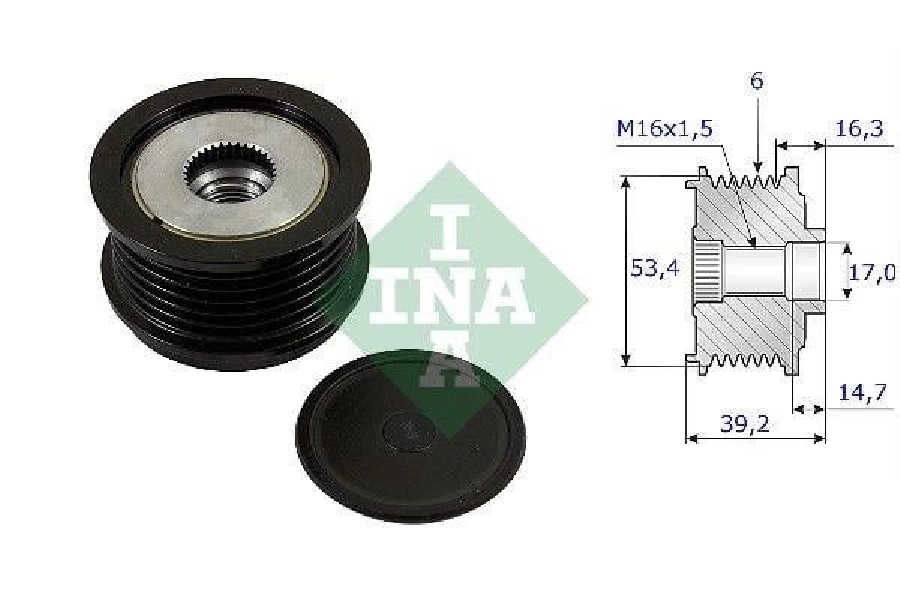 Alternatör Kasnağı (39,2mm) Cmax-Fiesta 6-Focus 3-Kuga 2-Transit-Connect-Courier 1.5-1.6-2.0TDC | OEM 535023610