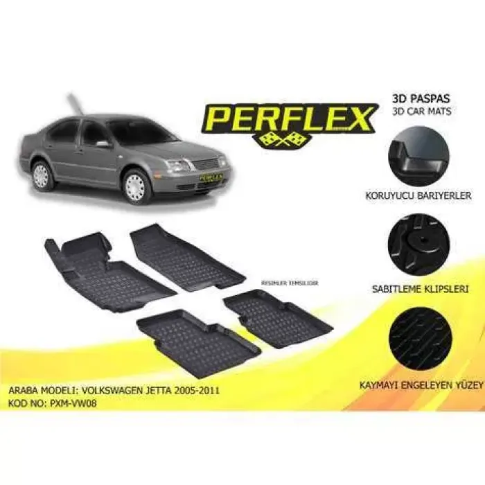 Paspas 3D Havuzlu 10-Mat Jetta 2005-2011 | PERFLEX PXM-VW08
