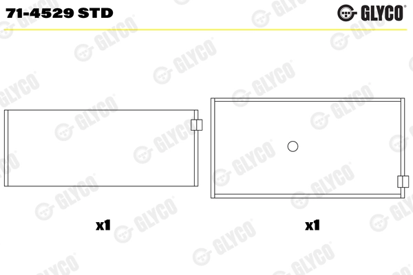 Kol Yatak Std MAN TGX TGS D2066 D2676 07> TGA 18.430 D2066 06> Tek Adet | GLYCO 71-4529STD | OEM 51024106698 51024106692