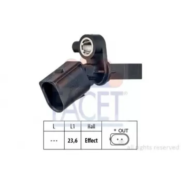 ABS Sensoru Arka Sag Polo 02>12 A2 00>05 Cordoba 03>09 Ibiza 02>11 Fabia 00>10 | FACET 21.0013 | OEM 6Q0927808B WHT003862