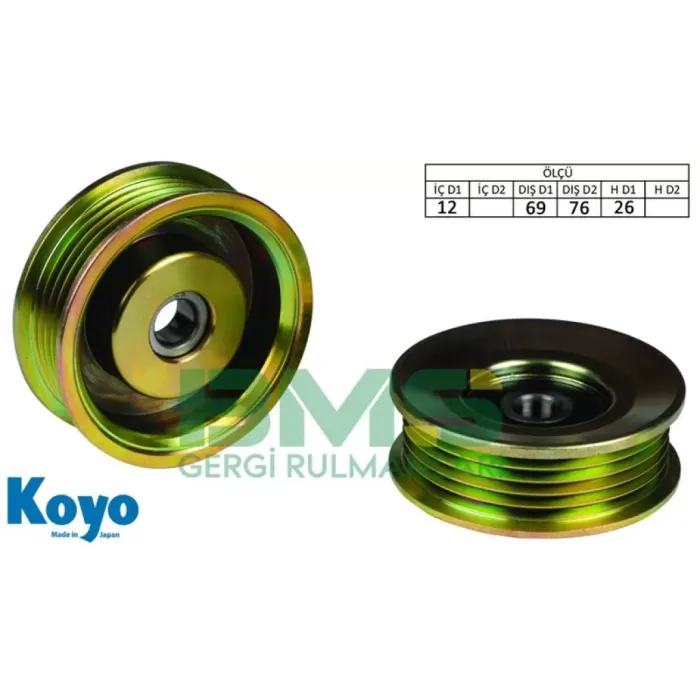 Alternator Gergi Rulmani (12X76 / 69×26) Corolla 1.3 | BMS 171