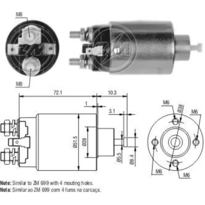 Mars Otomatigi 12V Hyundai Accent Elantra Sonata / Mitsubishi Colt L200 L300 Lancer Paje | ZM 4699