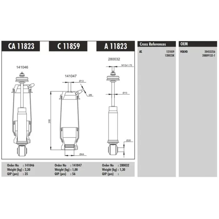Kabin Korugu On Volvo Fh 400-440-480-500-520 05> FH12 420 93> 460 98> FH16 470-520 93>02 540-550-610 03> | CONNECT C 11859 | OEM 20453256 CB0214