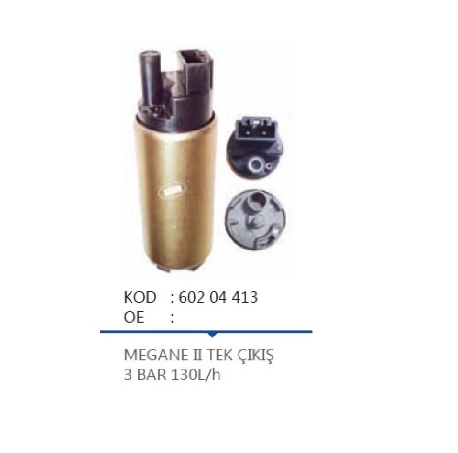 Yakıt Pompası - Renault Megane 2 Tek Çıkış 3 Bar 8200029163 | OEM 60204413