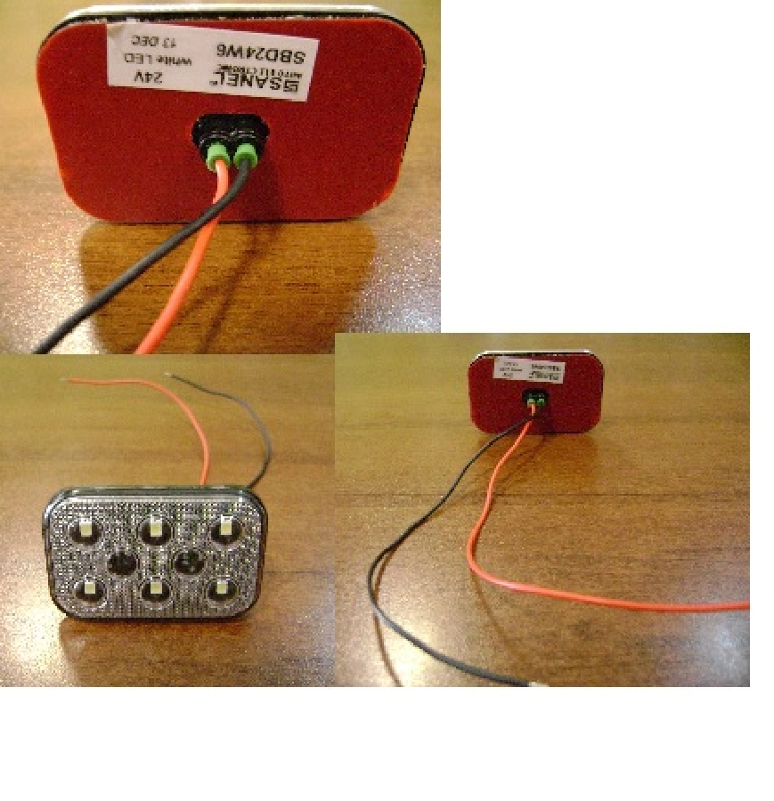 Side Marker Basamak Aydınlatma Dikdörtgen Yapışkanlı Kırmızı 6LED 24V | OEM SBD24R6