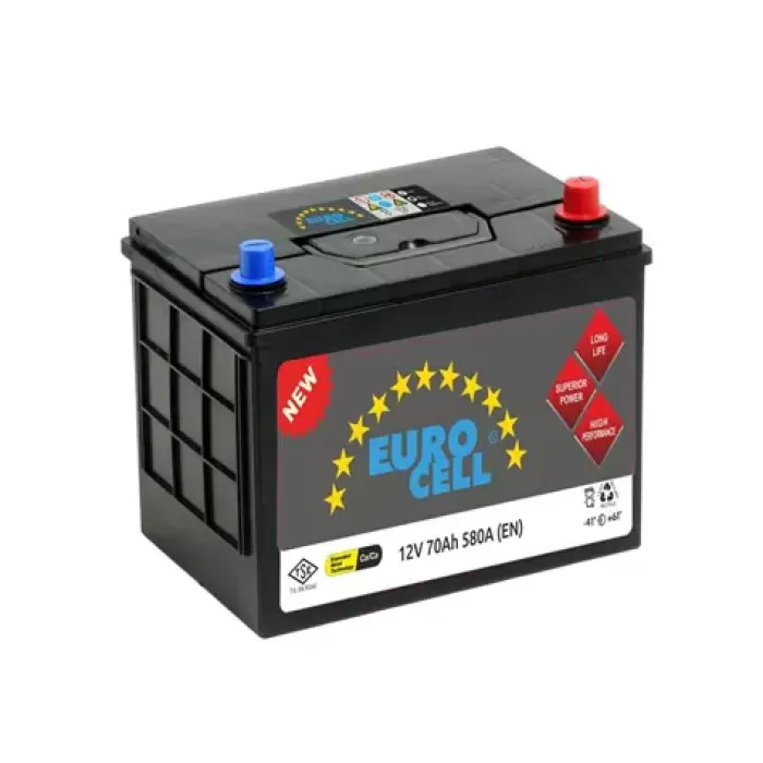 Aku 12V 70 Ah N50 (260×173×225) Tam Kapali Asya | EUROCELL 8699358010353