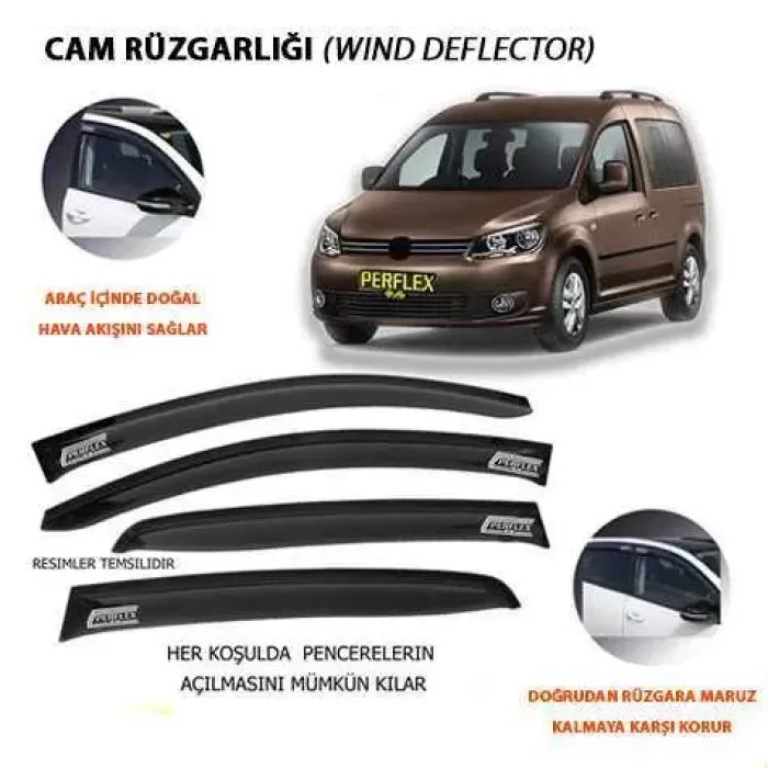 Cam Ruzgarligi Mugen Tip 2 Parça Caddy Dynamic 2003-2020 | PERFLEX PD2-VW25