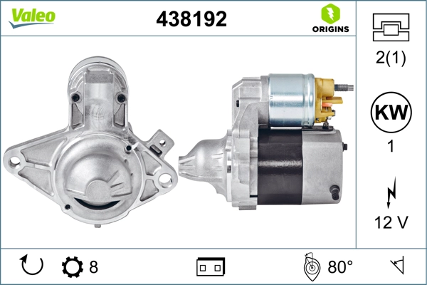 Mars Motoru 12V 1.0KW C1 P107 E4-E5 1.0 05> Toyota Aygo 1.0 05>14 | VALEO 438192 | OEM 5802.AL 5802.AL 5802.EY 5802.AN 28100-0Q012 5802.EY 5802.AN 28100-0Q012