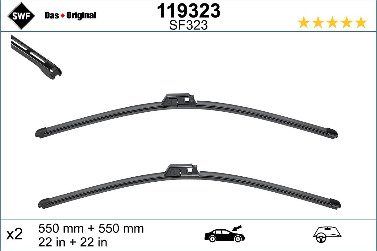 Silecek Supurgesi 550 / 550MM (Muz Tip) Audi A4 (Sasi No: 130164>) 11 / 03> A6 07 / 01> (Swf) | VALEO 119323 | OEM 4B0998002 4B0998002 4B1955425B 8H0955425B 4B1955425B 8H0955425B