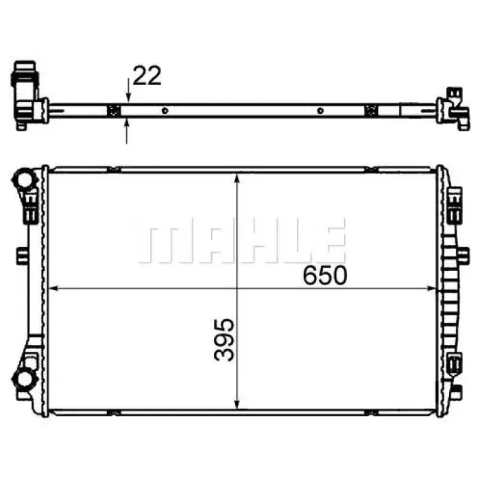 Motor Su Radyatoru 650×395X22 A3 1,2 / 1,4 / 1,6TDI Golf 7 1,2 / 1,4 / 1,6TDI 12> [Mekanik] [650X416X24] | MAHLE CR 2054 000S | OEM 5Q0121251EM 5Q0121251ER 5Q0121251GK